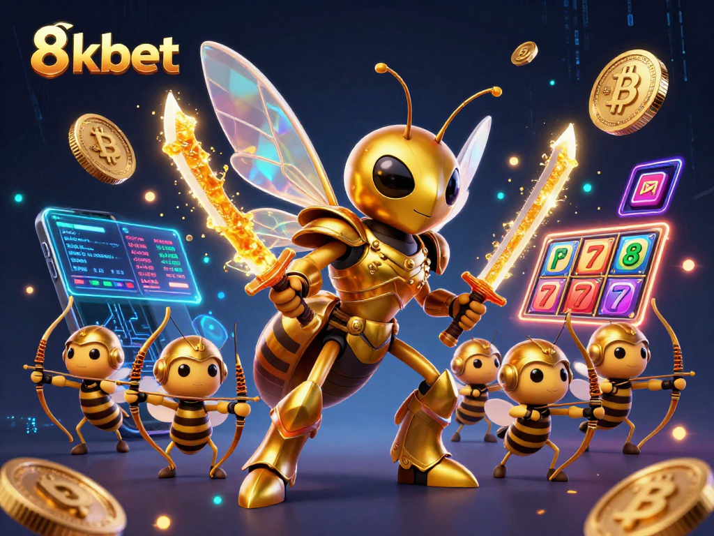 Engage with 8kbet's exciting slot games featuring vibrant characters and dynamic crypto elements.
