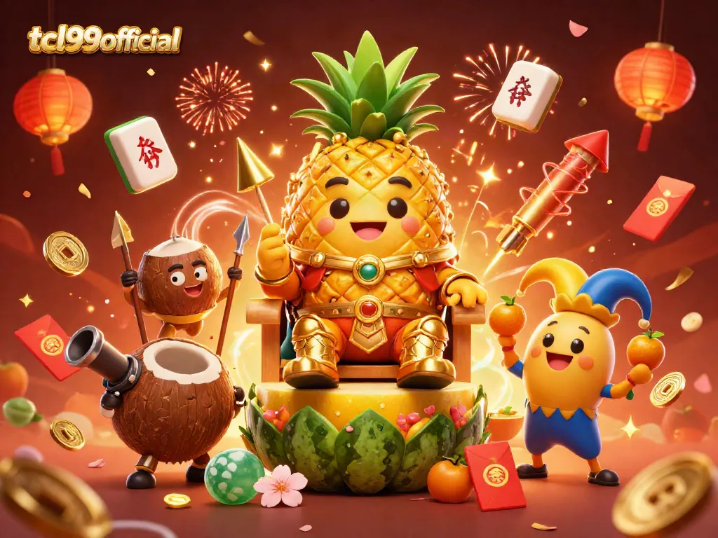 TCL99official showcases thrilling casino fun with a golden pineapple king and dazzling game elements.