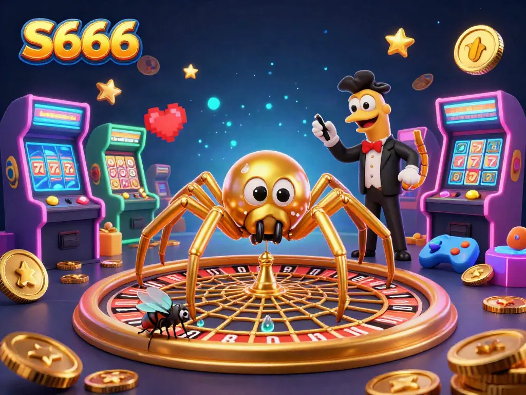S666 offers an engaging casino experience with a fly nervously betting at the roulette wheel.