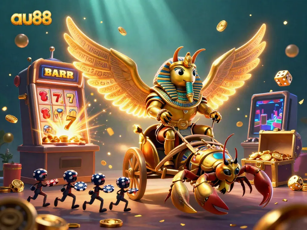 Experience the dynamic casino world of au88 with a thrilling jackpot scene filled with treasures.