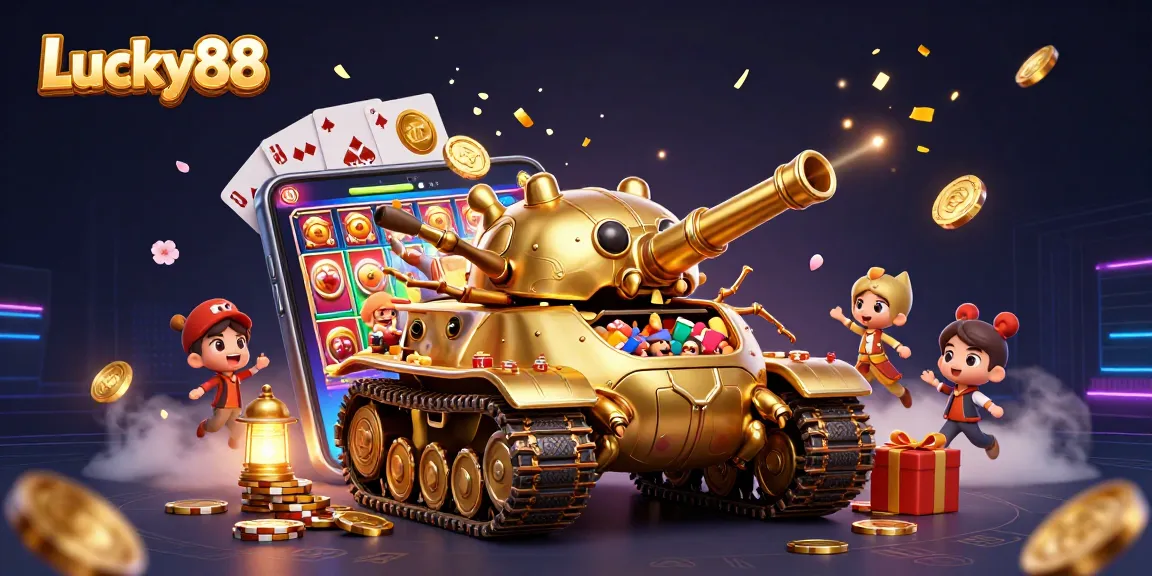Experience thrilling gaming action with Lucky88 in this vibrant casino scene.