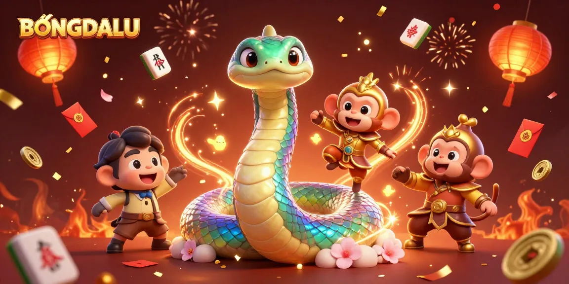 BONGDALU transforms with festive serpent and monkey king amidst vibrant casino elements.