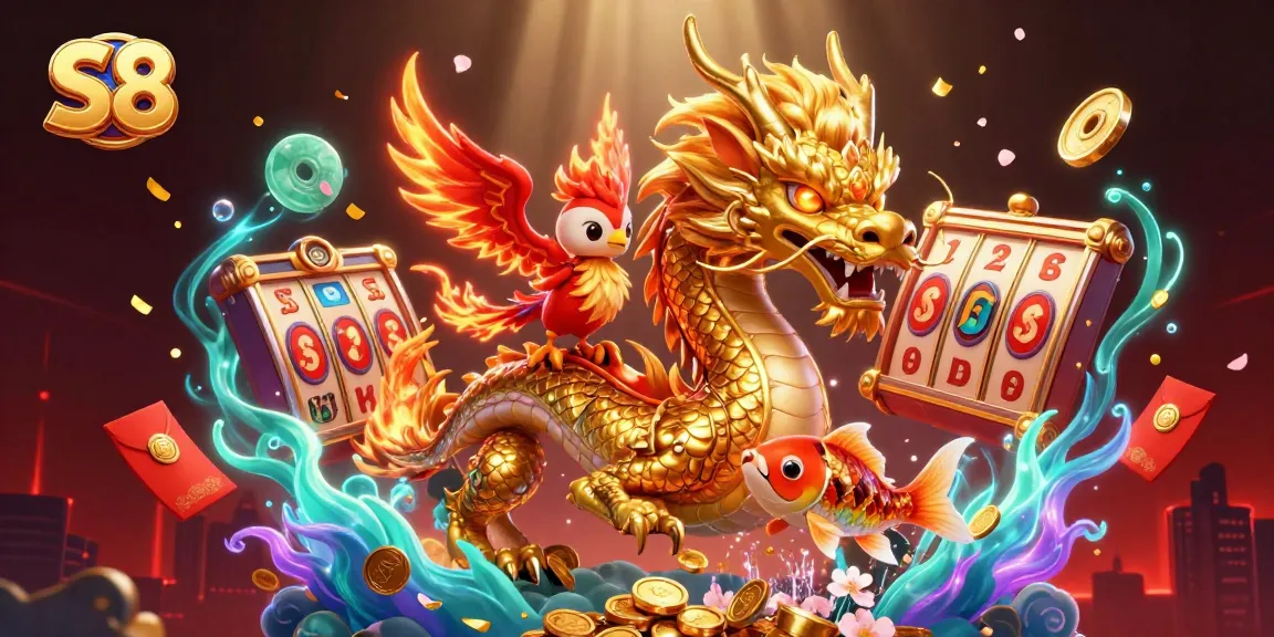 S8 offers an exhilarating online casino experience with stunning dragons and lucky symbols.