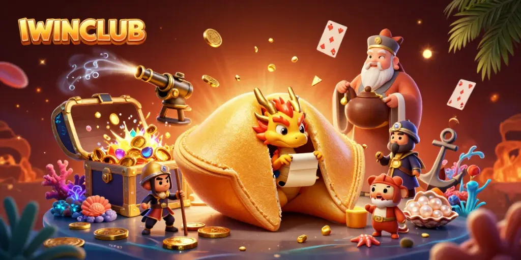 Experience thrilling gameplay at IWINCLUB with giant fortune cookie fortune telling and golden dragons.