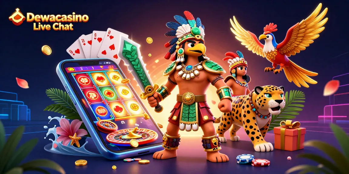 Dewacasino Live Chat offers vibrant live casino games with immersive character illustrations and dynamic gaming elements.