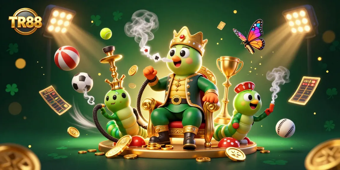 TR88 captures thrilling online gaming with a vibrant 3D casino scene featuring sports and poker elements.