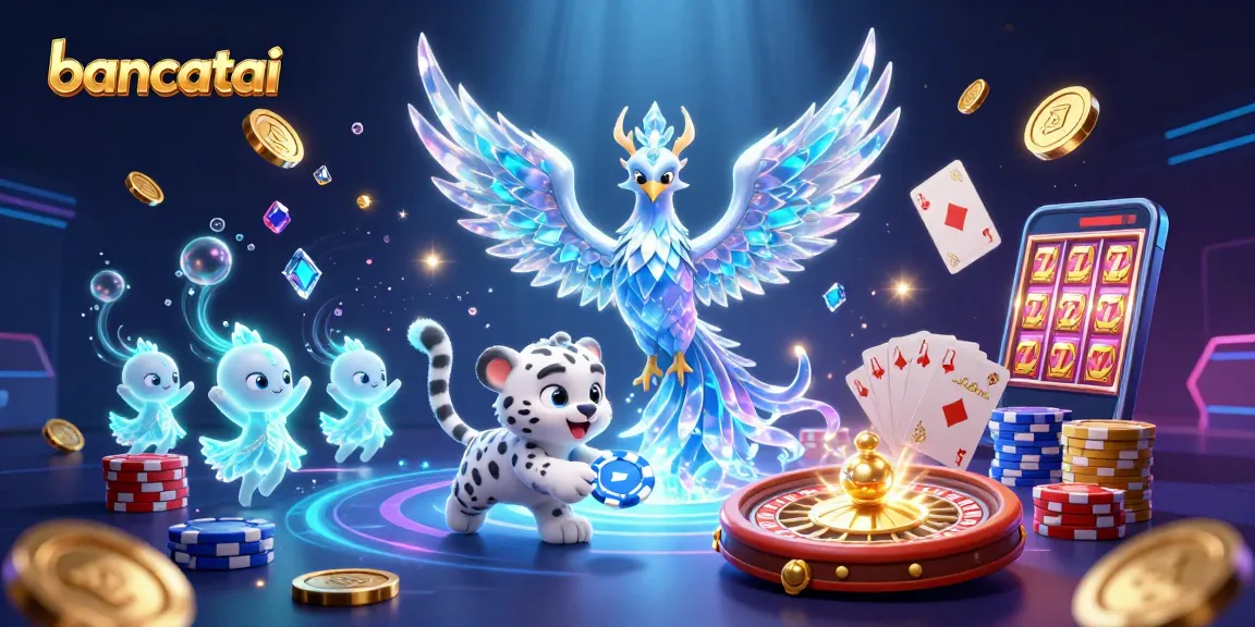 Engage with bancatai's vibrant casino-themed illustration, featuring fantasy elements and dynamic game symbols.