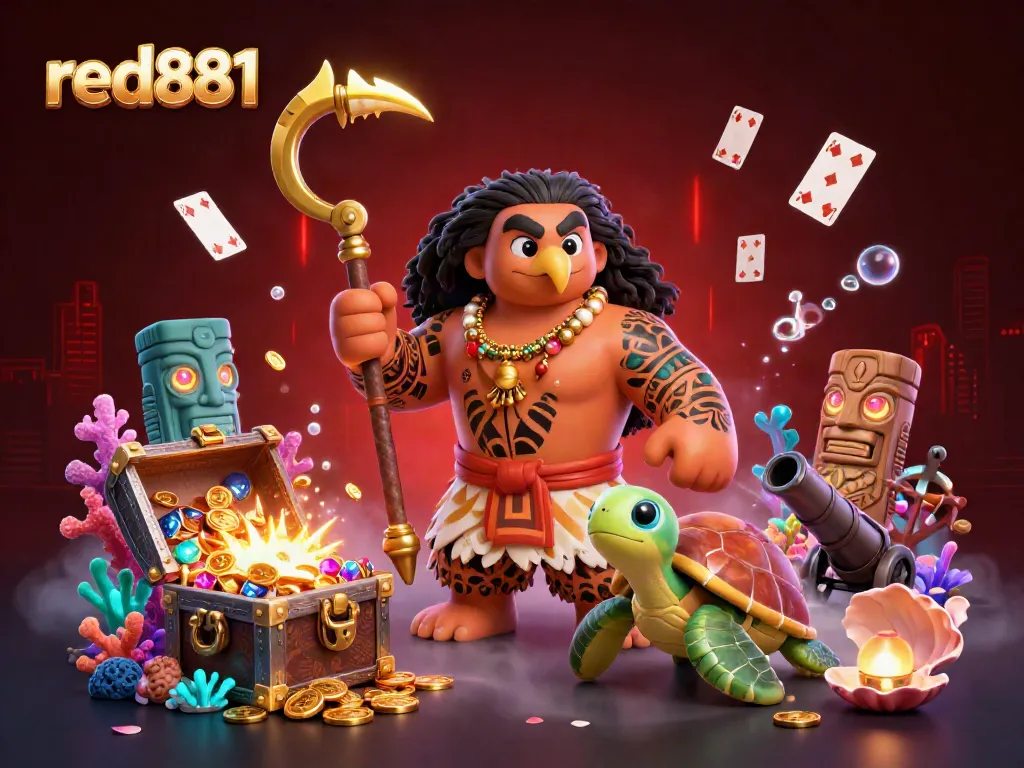 Experience the excitement of red881 as the demigod and turtle dive into a treasure-filled underwater adventure.