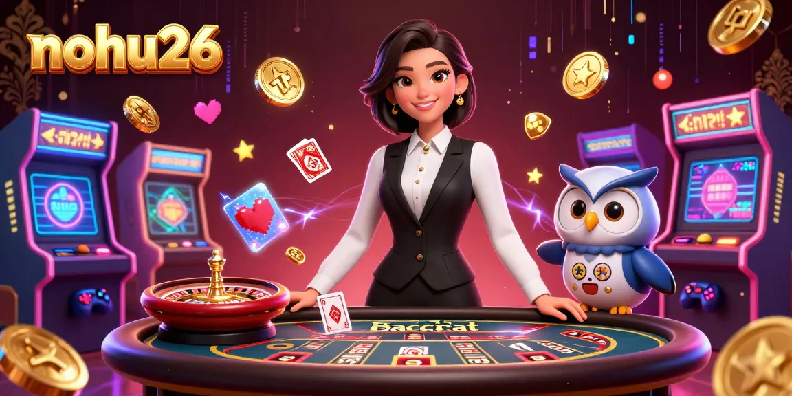 Engage in thrilling baccarat action with nohu26's skilled dealers and vibrant gaming atmosphere.
