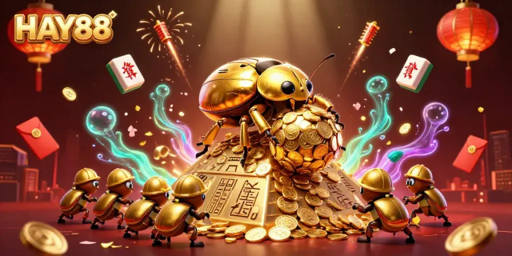 Experience thrilling gameplay at HAY88 with our vibrant casino-themed illustration.
