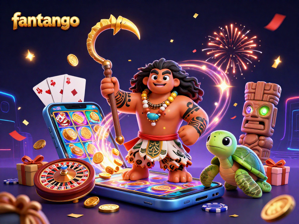 Experience thrilling wins with fantango in this vibrant casino scene featuring dynamic game elements.