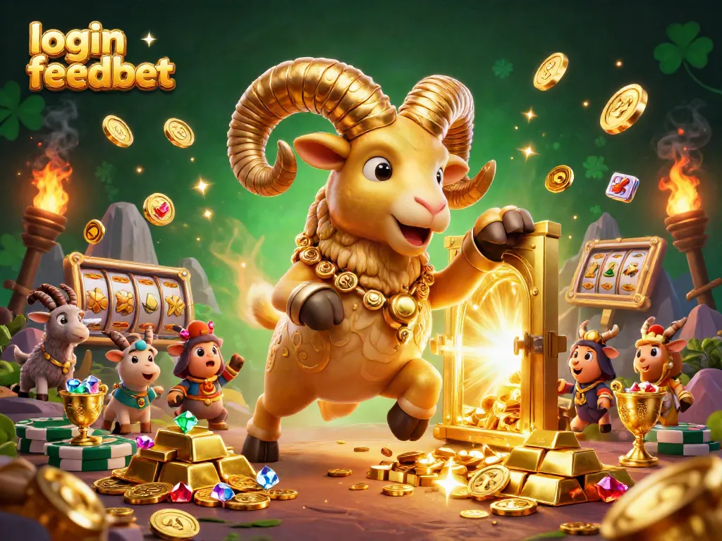 Engage with the excitement of login feedbet through a dynamic 3D scene filled with riches and vibrant slots.