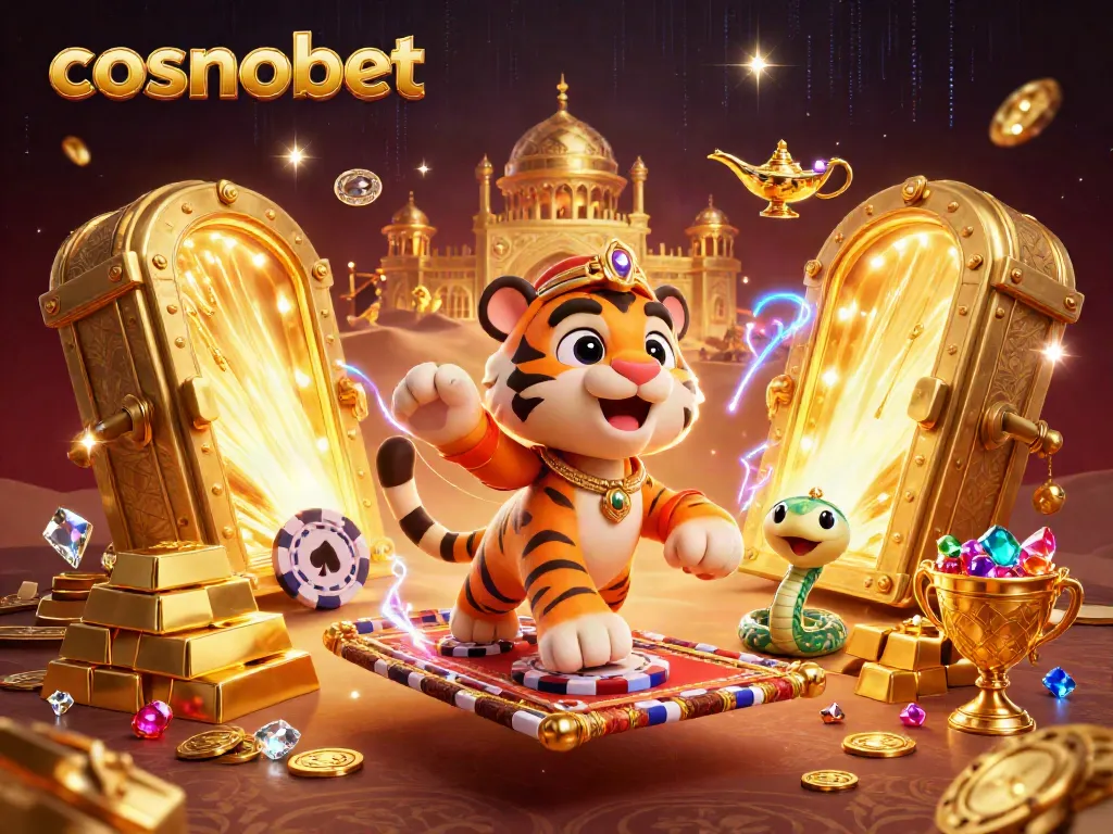 Engage in thrilling gambling fun at cosmobet with an Arabian-themed 3D casino scene.