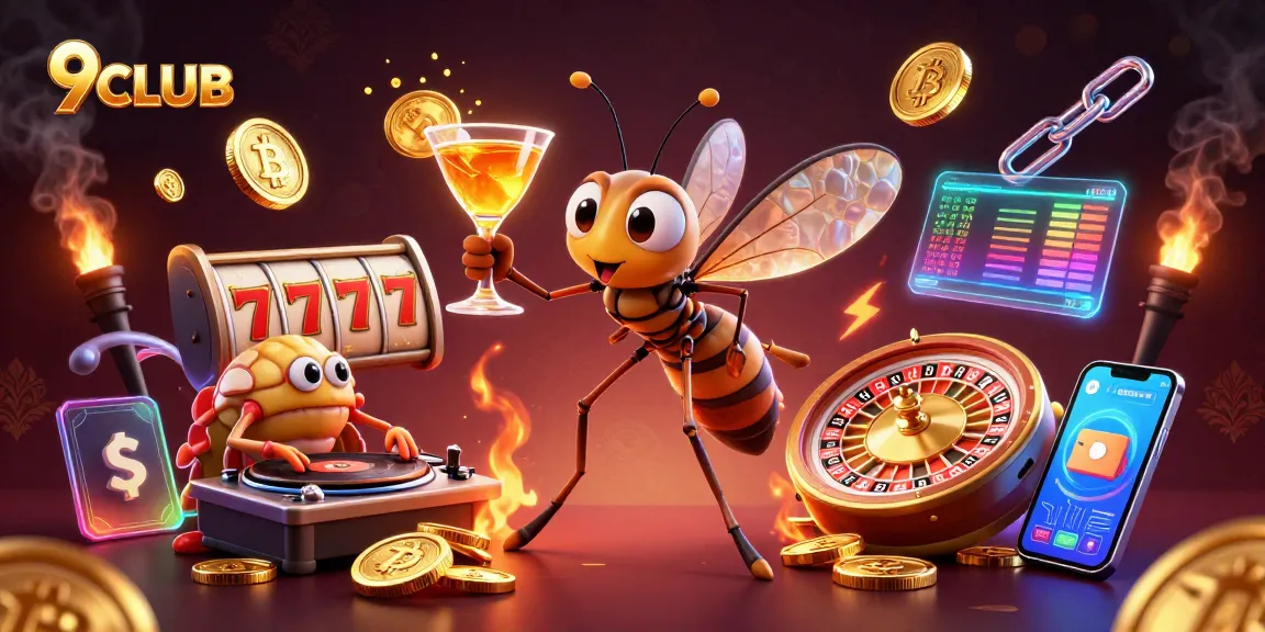Spin the roulette wheel at 9CLUB with vibrant characters and casino elements illuminating the scene.