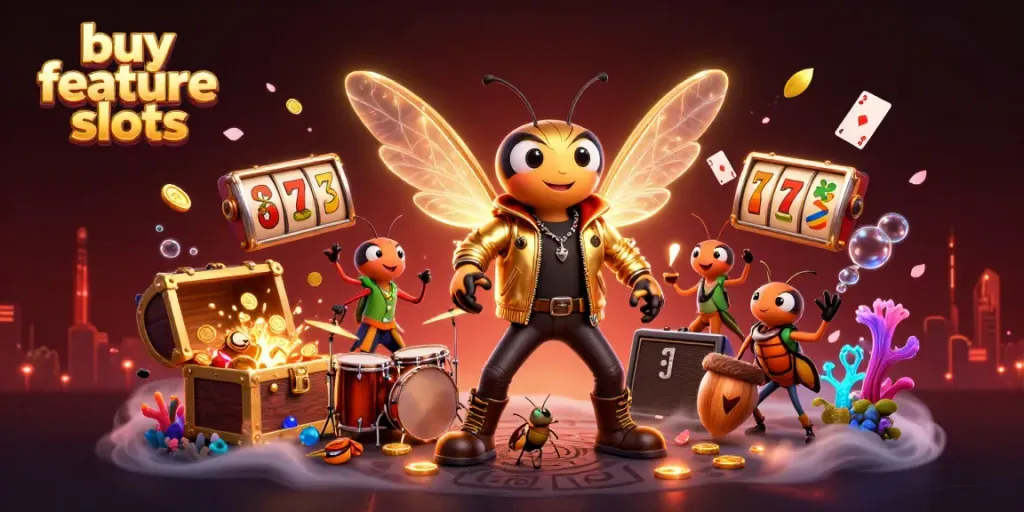 Celebrate with buy feature slots as a cicada rock star and band bring vibrant energy and excitement.