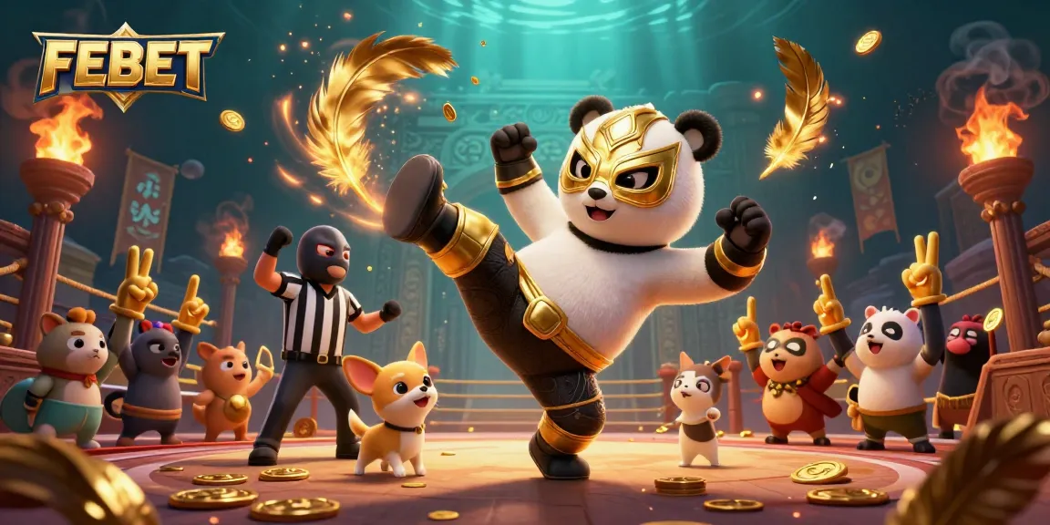 Experience thrilling gaming action with FEBET’s vibrant 3D scene of animated excitement and fun.