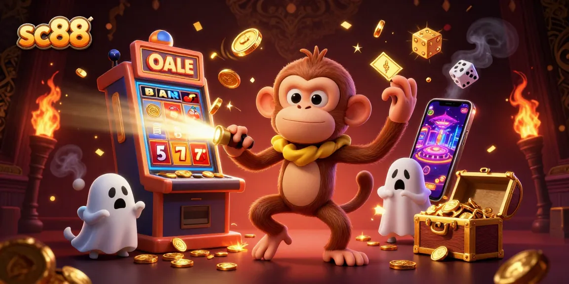Engage in thrilling casino adventures with sc88 featuring a poltergeist monkey and ghost-hunter puppy.