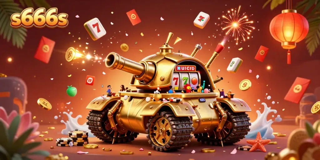 Join the excitement at s666s with our captivating casino scene featuring a mini casino inside a gold beetle tank.