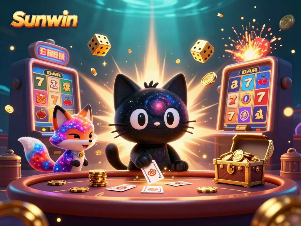 Experience thrilling gaming at Sunwin with an enchanting cosmic casino scene.