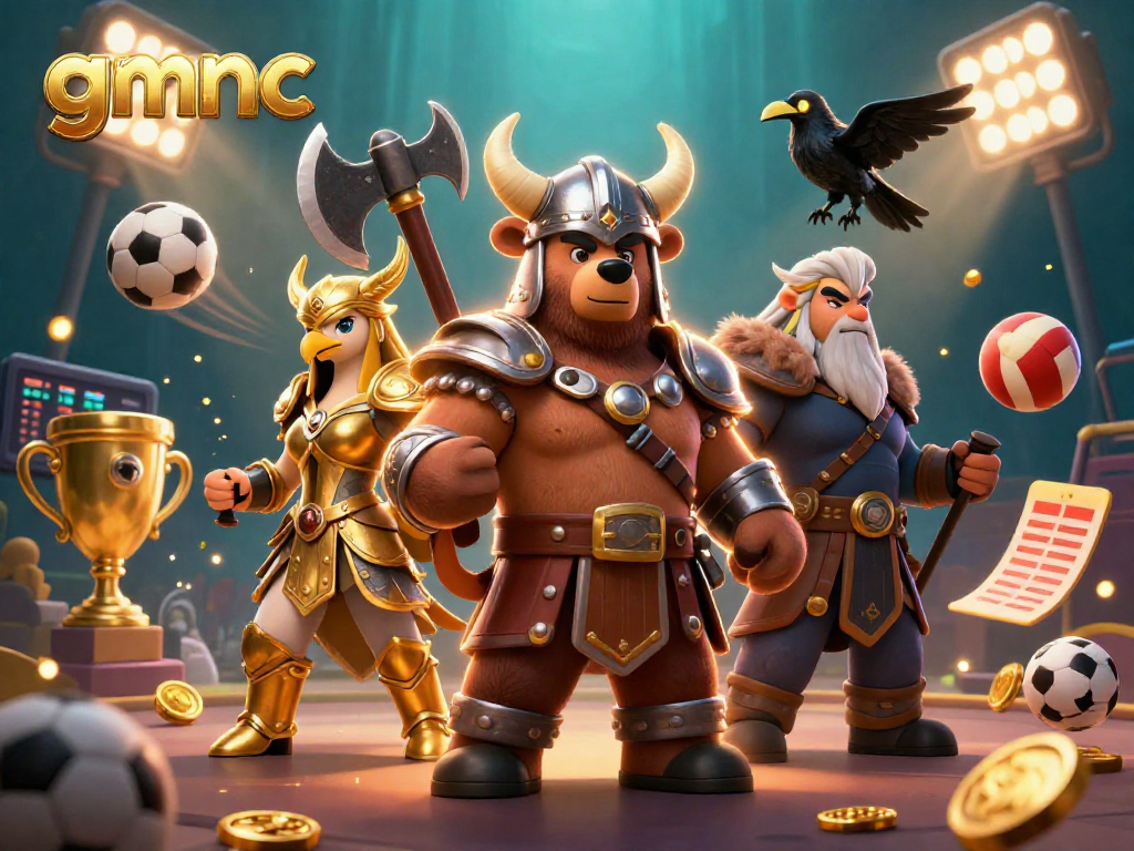Bet on gmnc with Viking and Valkyrie in a dynamic 3D casino scene full of action.