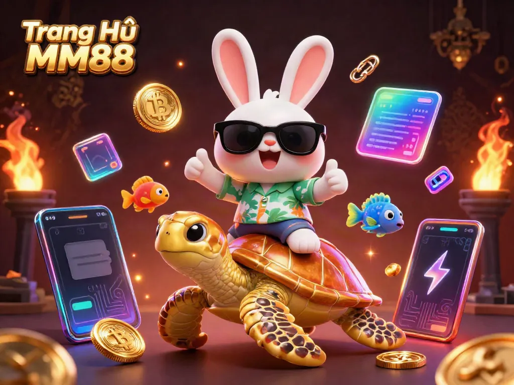 Experience thrilling gaming with the cute lucky rabbit and golden turtle at Trang Chủ MM88!