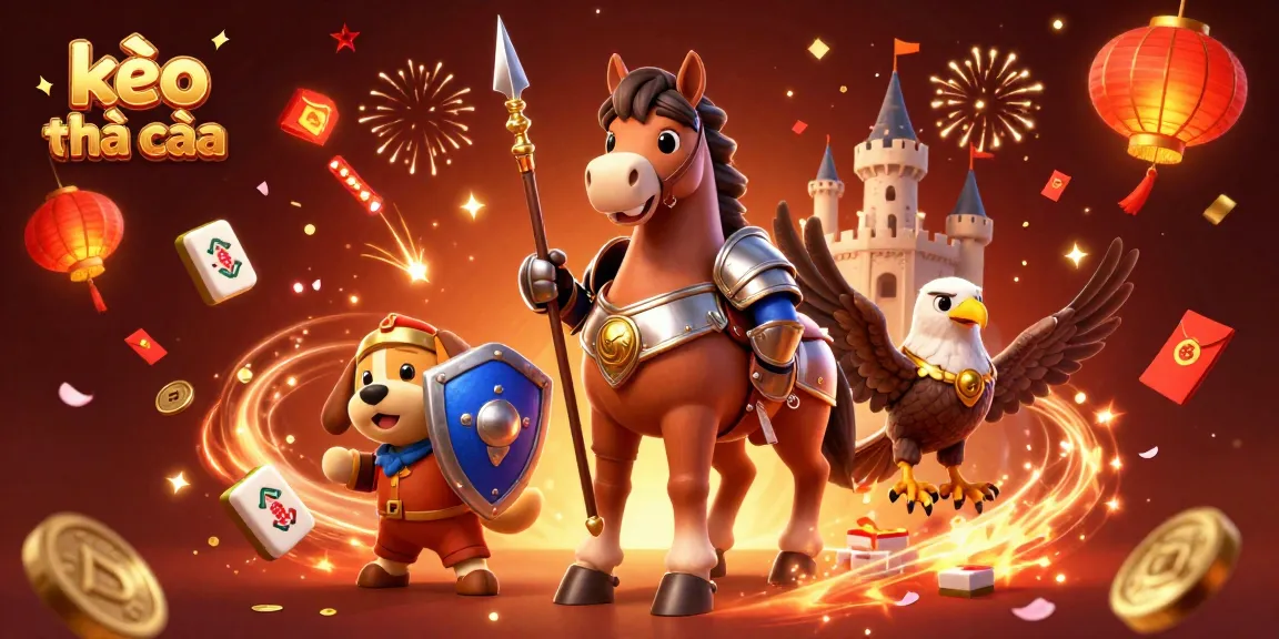 Engage with kèo nhà cái through a vibrant 3D illustration showcasing gaming dynamics and lively celebration elements.