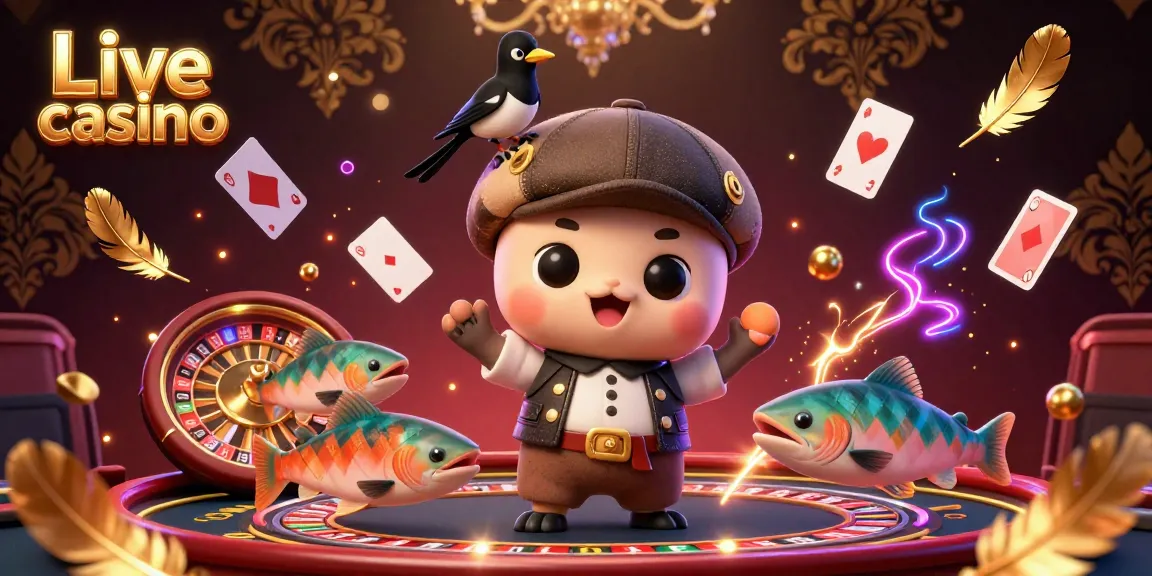 Experience the thrill of Live casino with interactive games like roulette and playful characters.