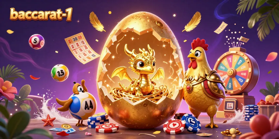 Experience baccarat-1 excitement with vibrant visuals of a golden dragon and dynamic casino elements.