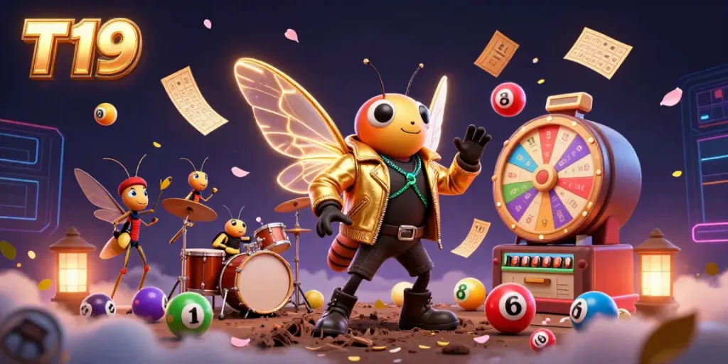 Engage with T19's vibrant 3D illustration showcasing a thrilling casino atmosphere.