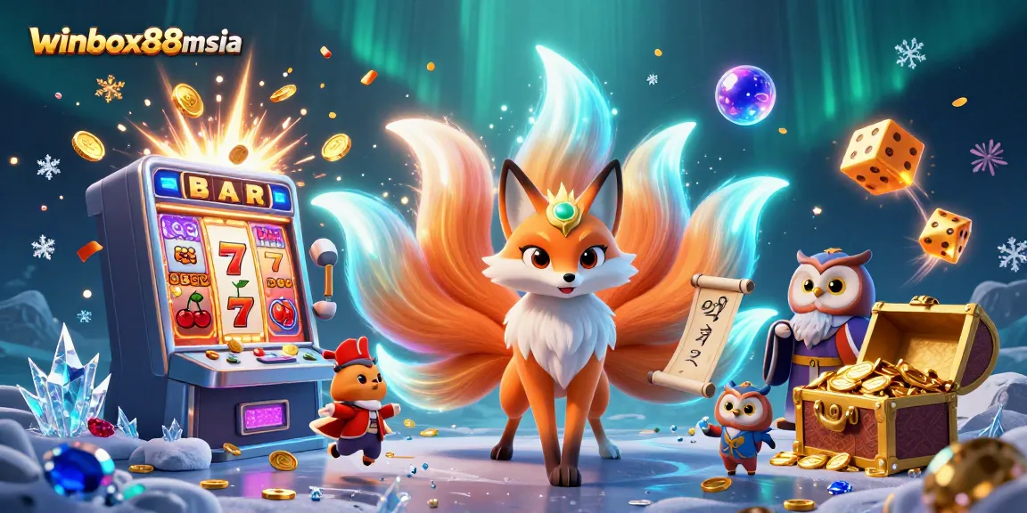 Experience the thrill of winbox88msia with colorful characters and exciting casino elements!