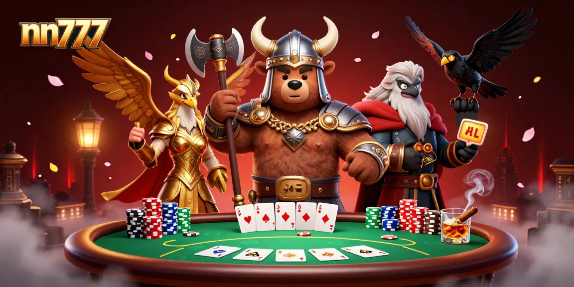Experience thrilling gameplay at nn777 with this vibrant 3D casino scene showcasing poker excitement.