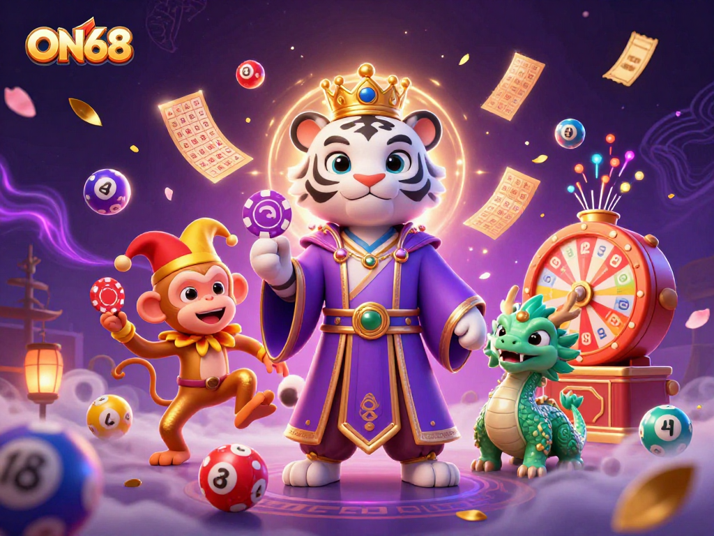 Experience exhilarating wins with ON68, featuring dynamic characters and vibrant gaming elements.