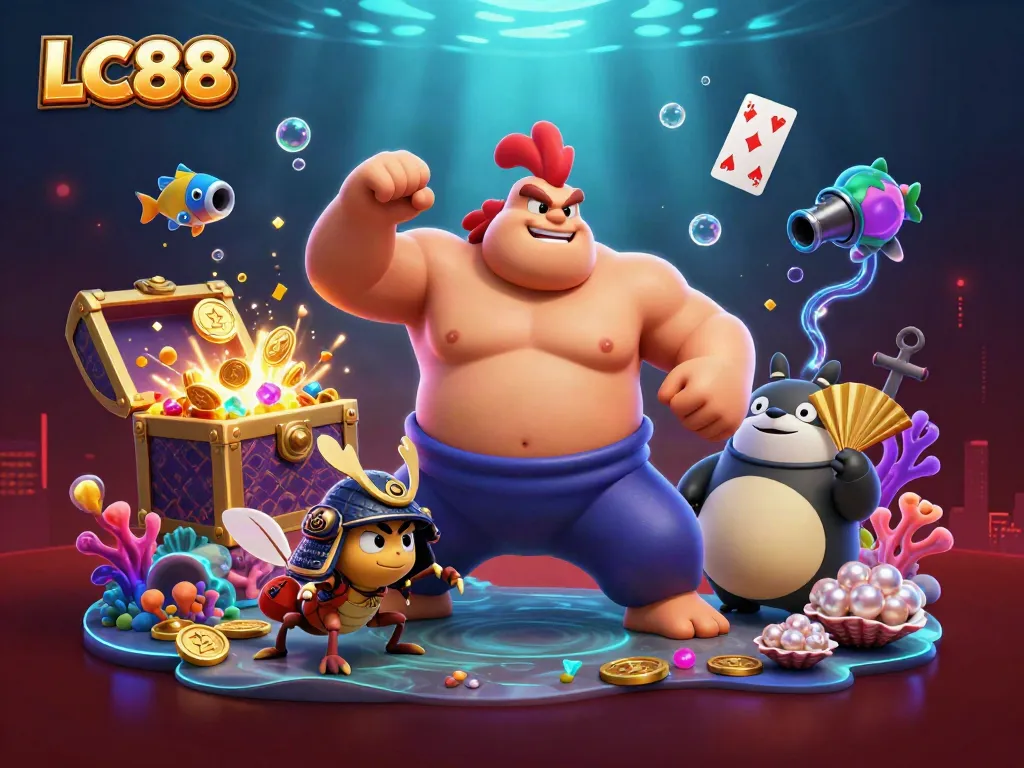 Engage with exciting casino action in LC88, showcasing vibrant characters and rich game elements.