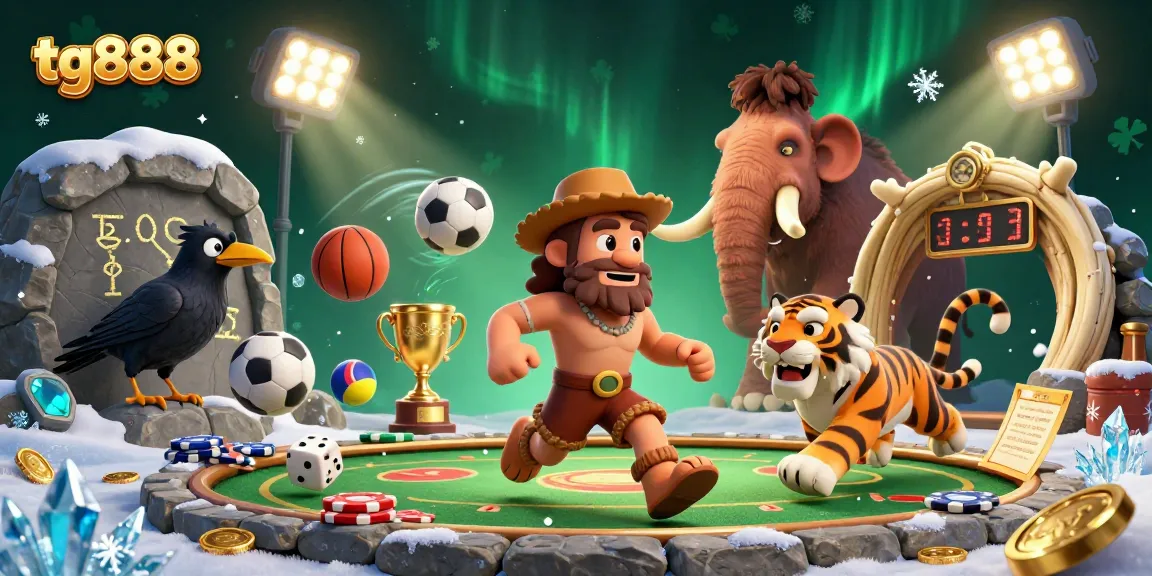 Engage in dynamic sports betting with tg888’s vibrant 3D casino illustration featuring lively characters and energetic elements.