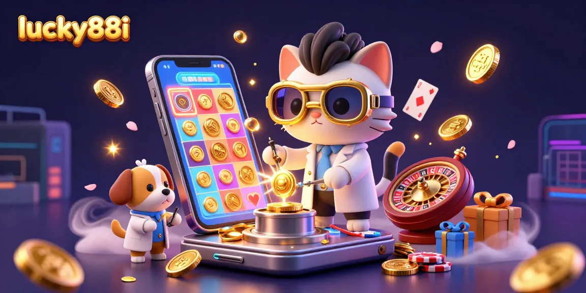 Spin and win at lucky88i with this vibrant 3D illustration showcasing casino excitement!