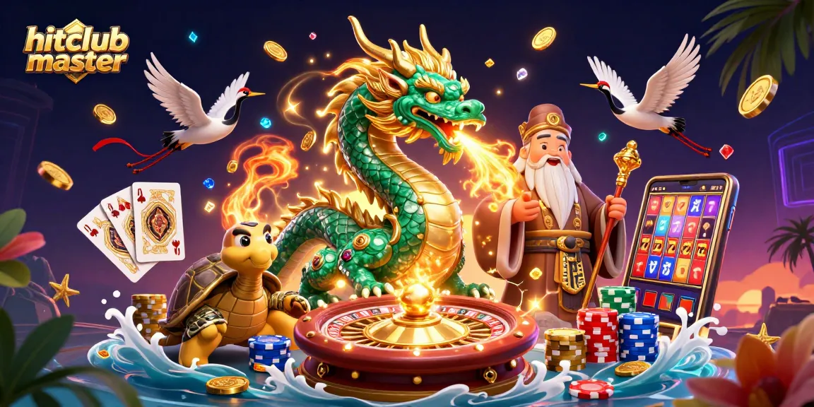 Spin and win at hitclubmaster with a jade dragon and vibrant casino elements enhancing the thrill of gaming.