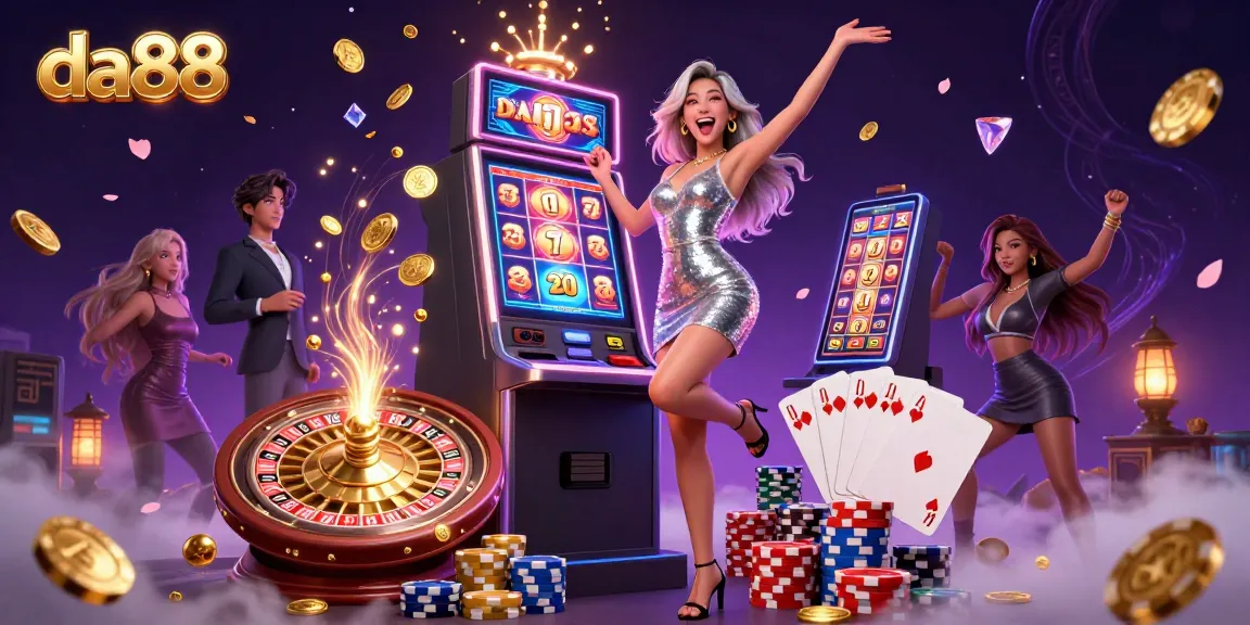 Play a thrilling game at da88 Casino with a lucky winner celebrating a jackpot!
