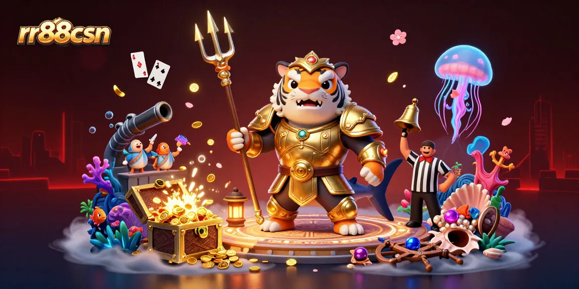 Engage with casino adventures at rr88csn featuring a dynamic underwater scene with a shark gladiator.