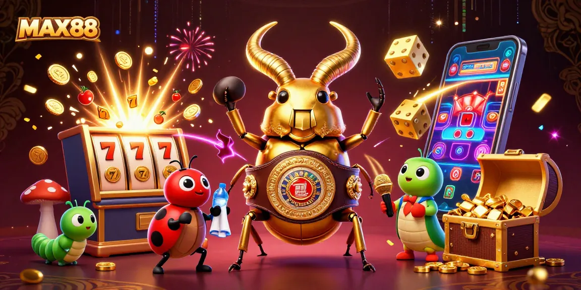 Experience the thrilling excitement of MAX88 with dynamic casino action and vibrant characters.