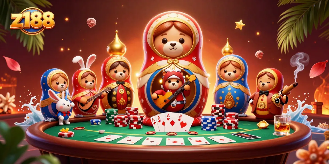 Experience the thrill of z188 casino with unique characters and vibrant gaming elements in a rich 3D illustration.