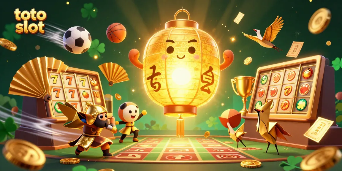 Experience thrilling action in toto slot, featuring a vibrant casino scene with golden figures and dynamic game elements.
