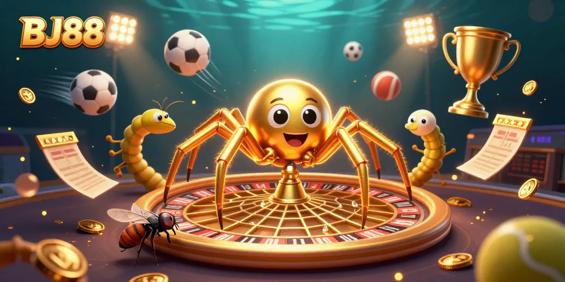 BJ88 engagement through dynamic betting action with golden spider and sports balls