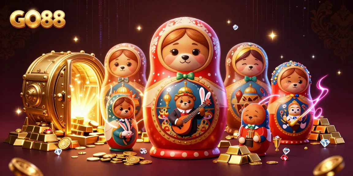 Win big with GO88's vibrant casino scene, featuring animated dealers and treasure elements.