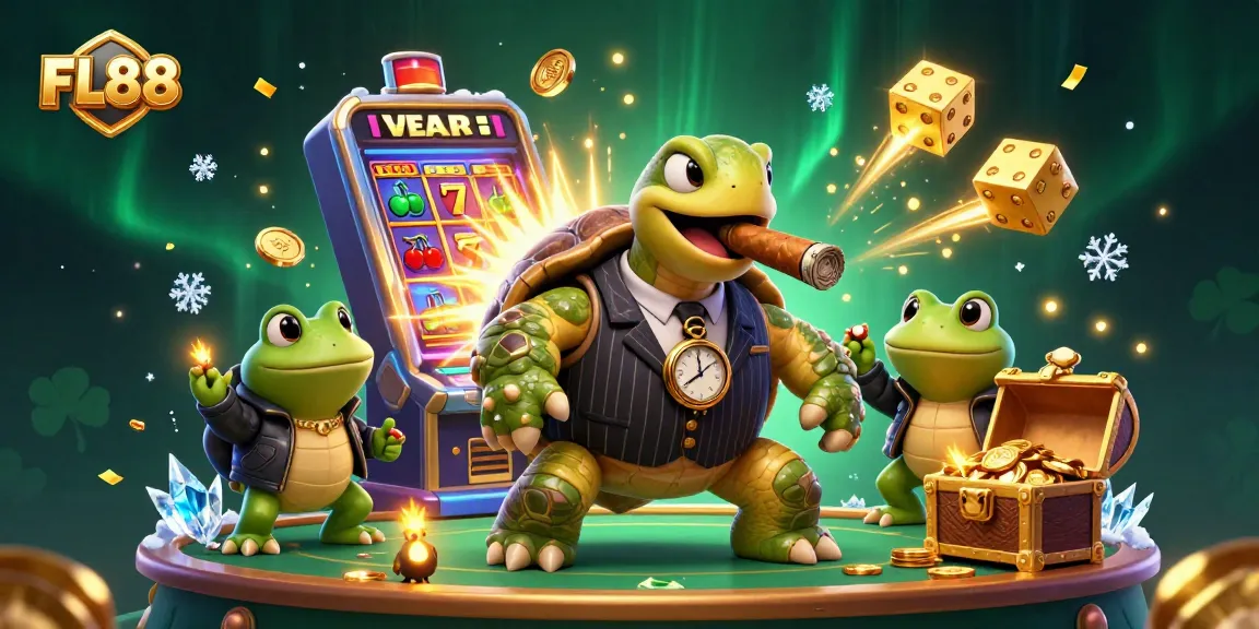 FL88 captivates players with its immersive casino scene, showcasing vibrant slot machines and dynamic characters.