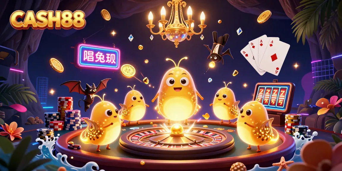 Light up your winnings with CASH88 in this vibrant cave casino illustration!