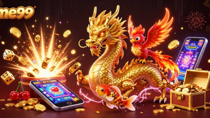 Experience excitement with me99's thrilling games featuring a dragon and phoenix in action.