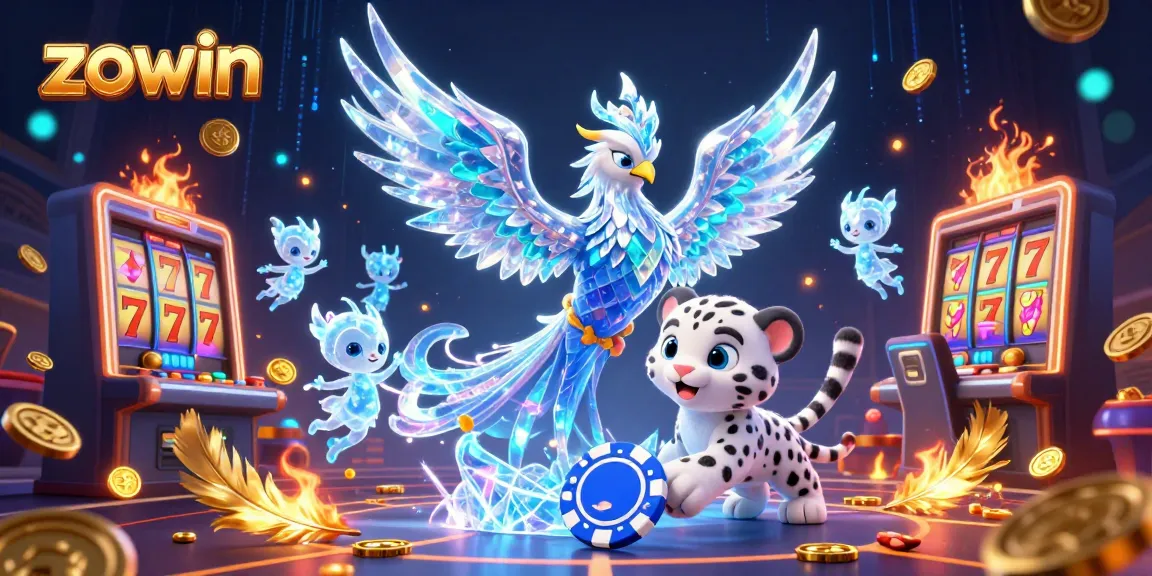 Zowin invites players into a vibrant casino scene featuring dynamic characters and lively elements.