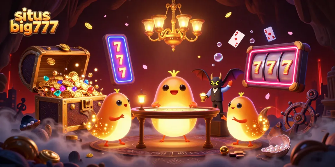 Experience excitement at situs big777 with vibrant casino action featuring glowing characters.