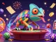 Engage with 11M as the chameleon casino owner showcases dynamic gaming elements in a vibrant scene.