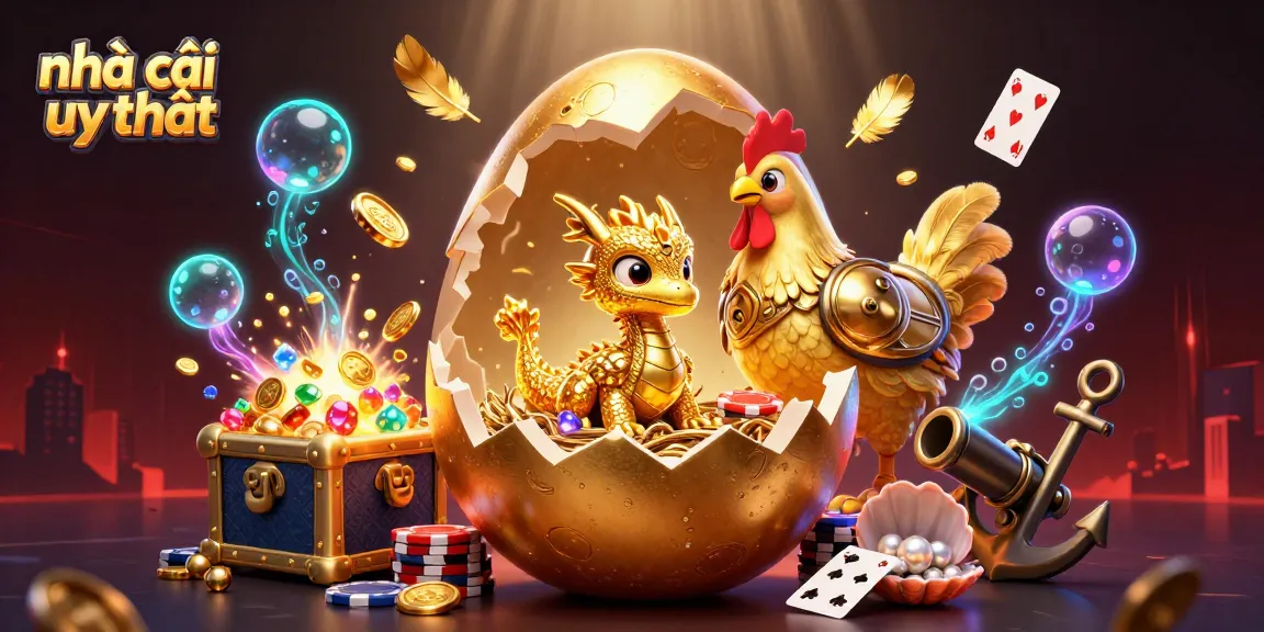 Experience the thrill of nhà cái uy tín with a dynamic scene featuring a golden dragon and poker chips.